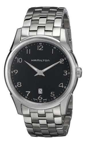 Hamilton Hml-h Jazzmaster - Reloj De Esfera Negra Para Homb.