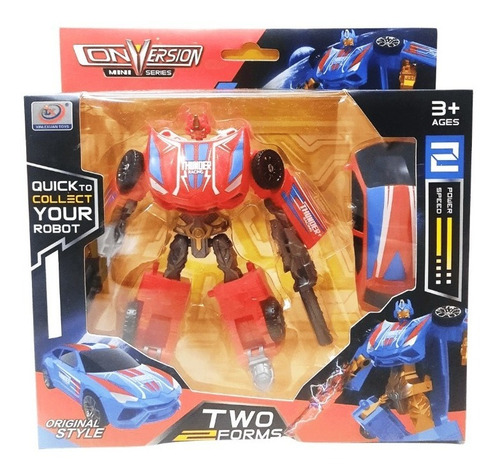 Auto Robot Conversion 12 Cm Rojo Thunder Racing