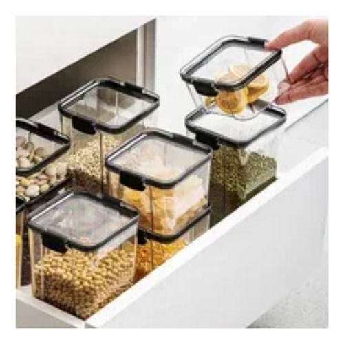 Conjunto 3 Pote Comida Quadrado Multiuso Pequeno Hermético Cor Incolor
