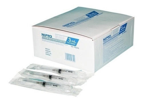 Jeringa Luer Slip Con Aguja 3ml 21g X 1 1/2 Nipro 100 Unidad