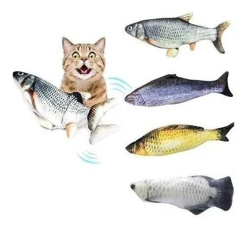 Pescado Movimiento Usb 3d Juguete Interactivo Gatos Mascota