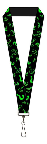 Buckle Down Lanyard-1.0 -question Mark Scattered2 Black/neon