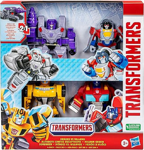Transformers Héroes Vs Villanos -set De 4 Figuras (f7147)