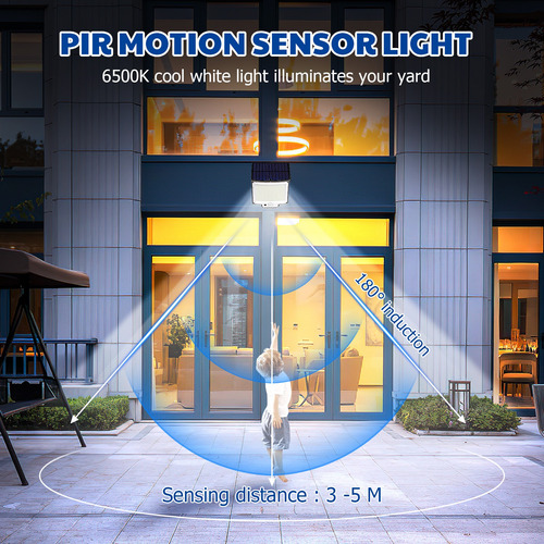 Lámpara Solar De Pared Exterior De 228 Led, Con Sensor De Lu