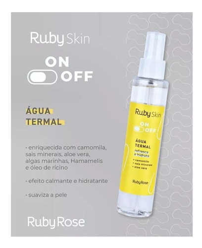 Água Termal On+off - Ruby Rose 120ml Tipo De Pele Mista