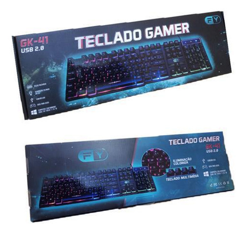 Teclado Gamer Usb 2.0 Gk 41 Semi Mecanico Led Iluminado Fy