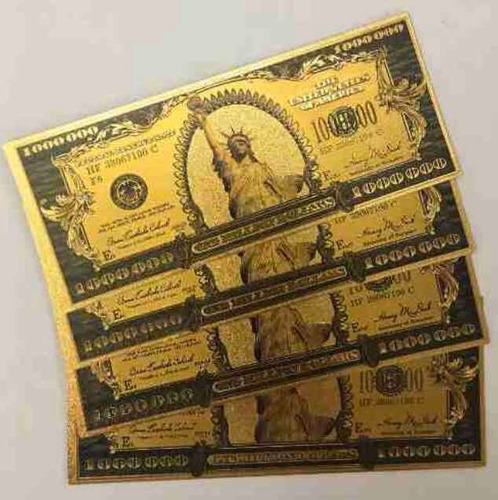 Billete De 1 Millón De Dólares (1,000,000 Usd) Dorado