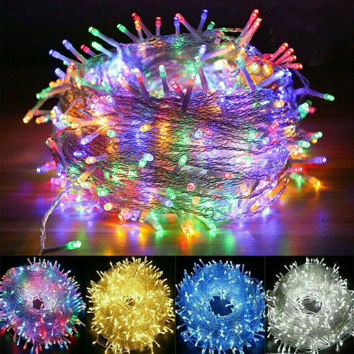 100 Luces Arroz Arbol Navidad Colores Blanco 220v En Pilar