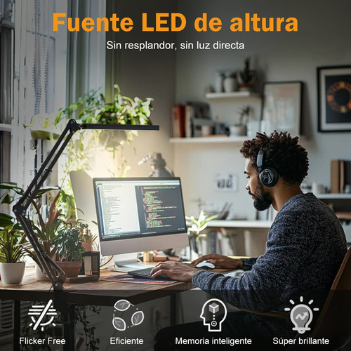 Lámpara Led Flexible Con Clip Escritorio Estudio Dibujo