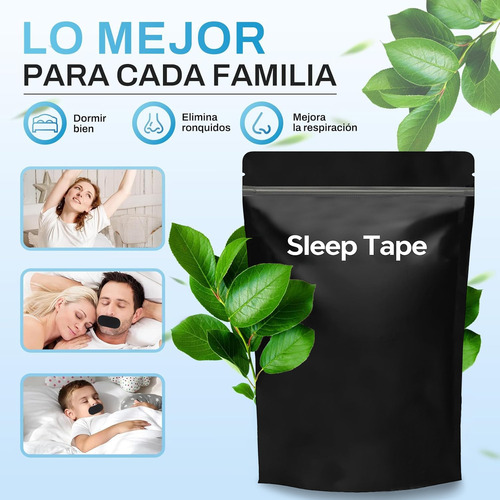 Tiras Bucales Desechables Anti Ronquidos 60pc Antirronquidos Negro Anti-snoring Chin
