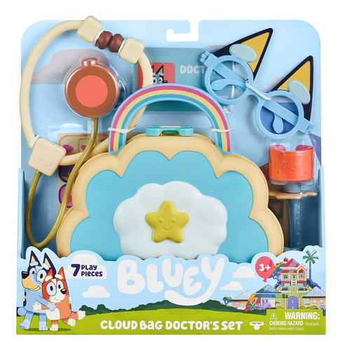 Set Médico 7pzs Maleta Nube De Doctor Bluey P/ Niños +3