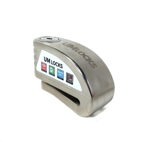 Imagen 5 de 10 de Combo Traba Disco Con Alarma + Cable Recordatorio Um Locks