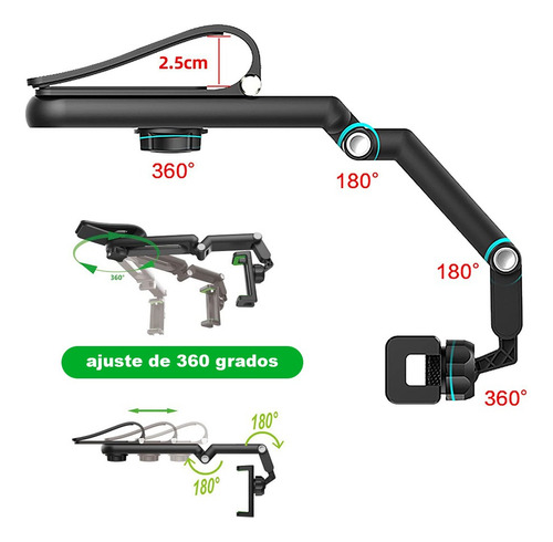 .s Soporte Teléfono Porta Celular 360° Carro Brazo Ajustable