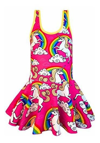 Traje Baño Unicornio Arcoíris Niña