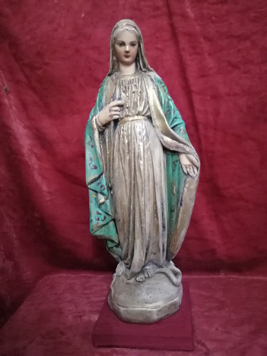 Escultura Cerámica Religiosa Virgen Italiana Europea Antigua