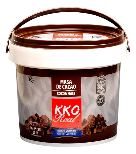 Masa De Cacao En Trozos Kko Real Pote De 1kg