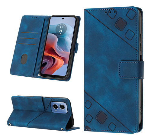 Funda Cartera Flip Relieve Para Moto G34