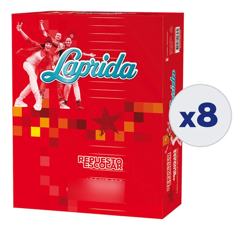 Hojas Laprida  X 480 Rayadas Caja X 8 Unidades