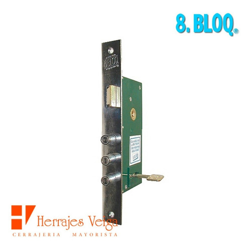 Imagen 6 de 10 de Cerradura Para Puerta 8bloq 09 Consorcio 5 Llaves Refor