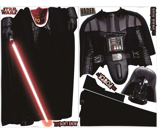 Imagem 2 de 2 de Adesivo De Parede Star Wars Darth Vader Sabre De Luz
