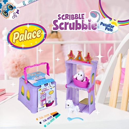 Palacio Crayola Scribble Scrubbie Con Unicornio Y Accesorios