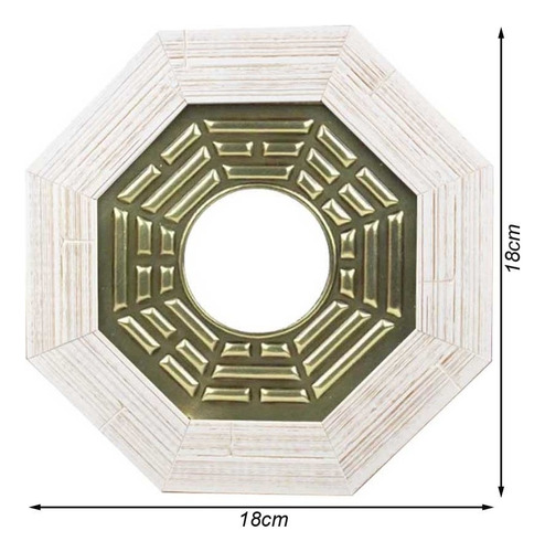 Quadro Baguá Céu Posterior Com Espelho Moldura Clara 18cm Cor Dourado Cor da armação Branco