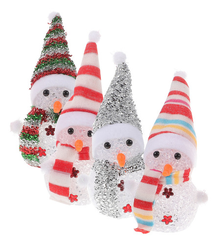 Lámpara De Noche Navideña Con Forma De Muñeco De Nieve, 4 Un