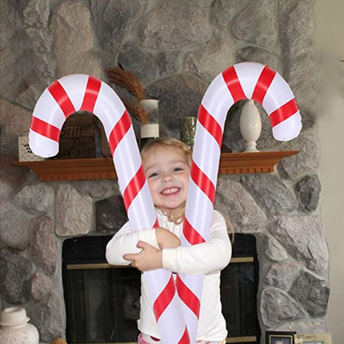 S6 5pcs Bastones De Caramelo Inflables Bastones De Navidad G