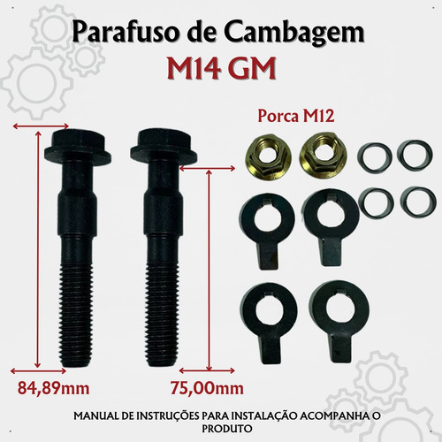 Par Parafuso De Cambagem Onix Spin Cobalt Novo Prisma Gm M14