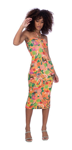 Vestido Midi Estampada Colcci Laranja 440110334 025 00001 M