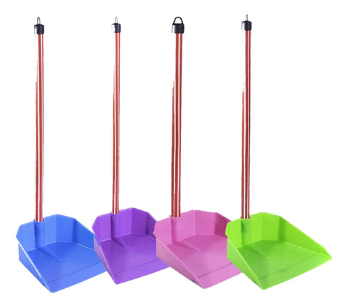 Pá Plástica Grande Com Cabo Longo Plastificado 5 Unidades