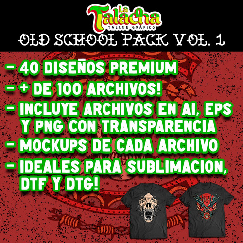 Old School Pack Vol.1, Archivos Para Sublimación, Dtf Y Dtg