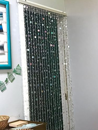 Flavorthings Silver Bubble Beaded Curtain 3' Wide X 6' Long,