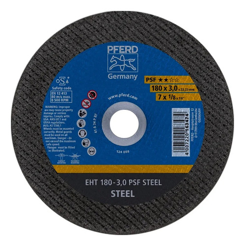 Disco Corte 7 X 1/8 X 7/8 Eht180-3 Psf Steel 25pç - Pferd