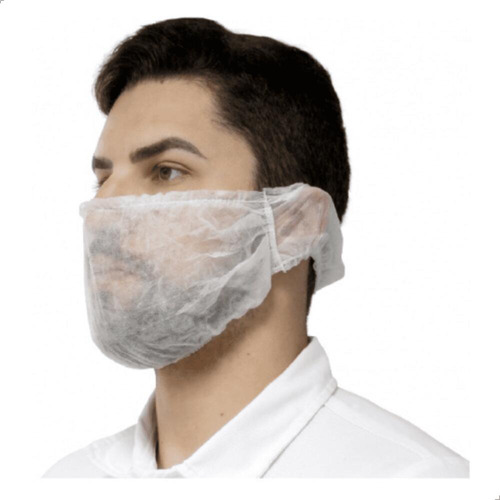 1000 Protetor De Barba E Bigode Máscara Anvisa Industrial Cor Única