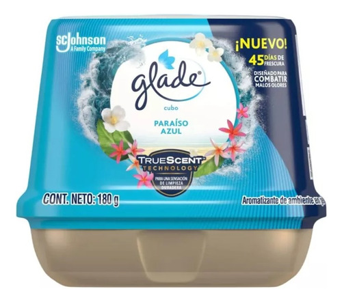 5 Piezas Aromatizante Gel Glade Cubo Paraiso Azul 180g C/u