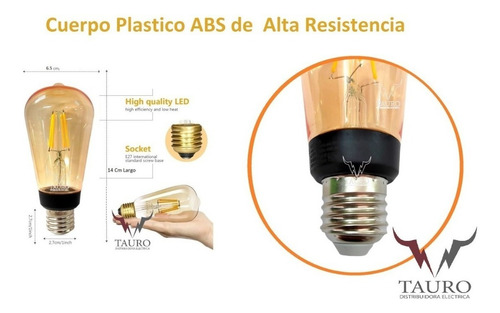 Foco Vintage Led Edison Bulbo 4w Luz Cálida 10 Pza Oferta