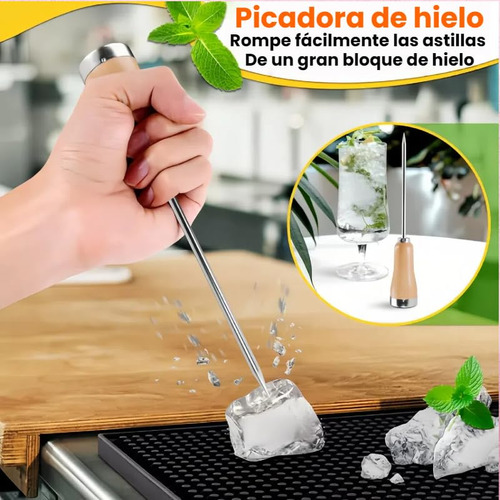 Picahielos Profesional 21,5cm, Acero Inox 304, Mango Madera