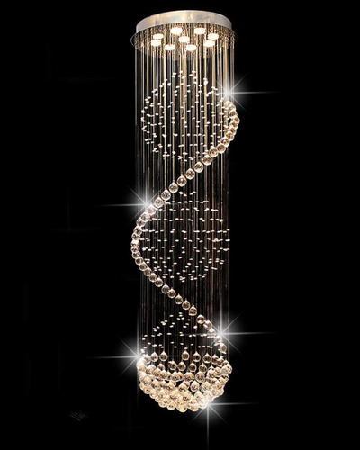 Crystop Crystal Chandelier Modern Spectacular Led Spiral Sph