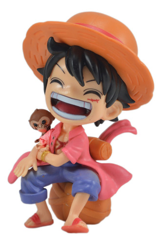 Figuras Muñeco One Piece Monkey D Luffy Sentado Chibi