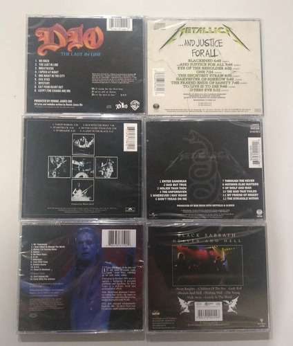 Kit 6 Cds Metallica - Ozzy - Black Sabbath - Rainbow - Dio
