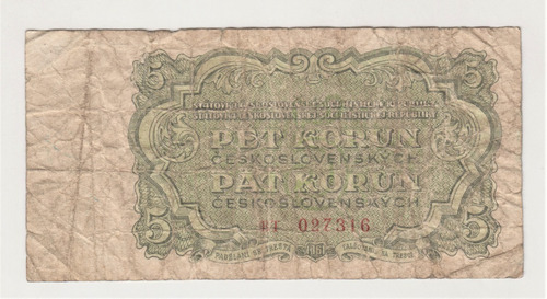 Billete Checoslovaquia 5 Korun 1961 (c85)