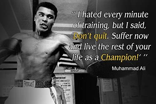 Pòsters Muhammad Ali Poster Quote Boxing Black History Mont