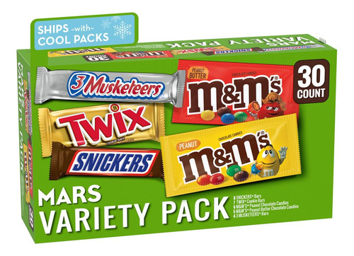 Mars Snickers, Twix, Milky Way & 3 Musketeers Paquete Variad