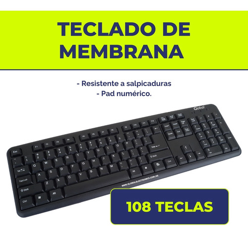 Teclado Global Electronics K103BKUSB QWERTY español España color negro