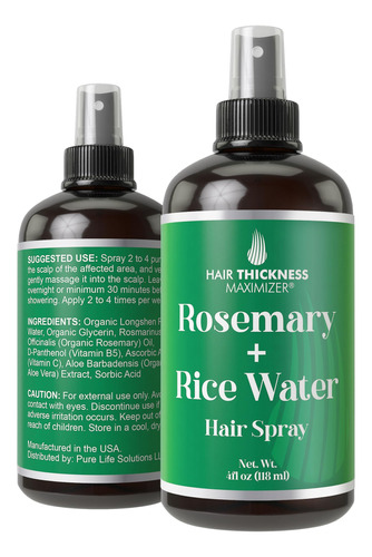 Aceite De Romero + Espray De Agua De Arroz Para El Crecimien