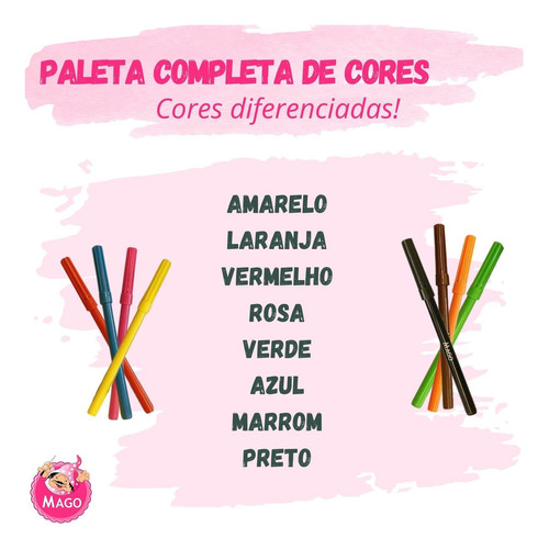 Caneta Comestível Confeitaria Mago Recarregável - 8 Cores