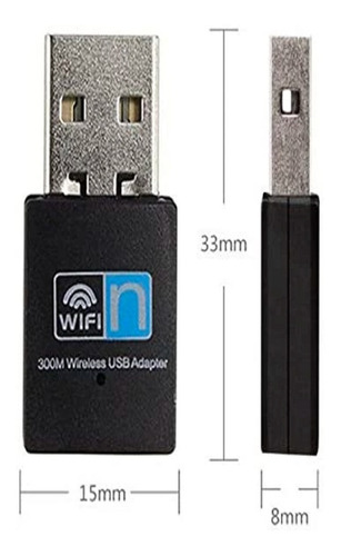 Imagen 3 de 3 de Adaptador Wifi Placa De Red Usb Nano Wireless 300mbps