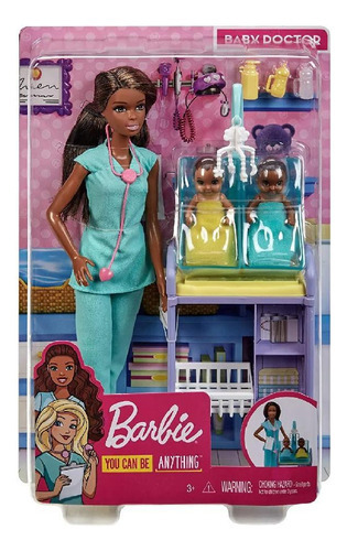 Boneca Barbie Negra Pediatra Uniforme Verde Dhb63 Mattel