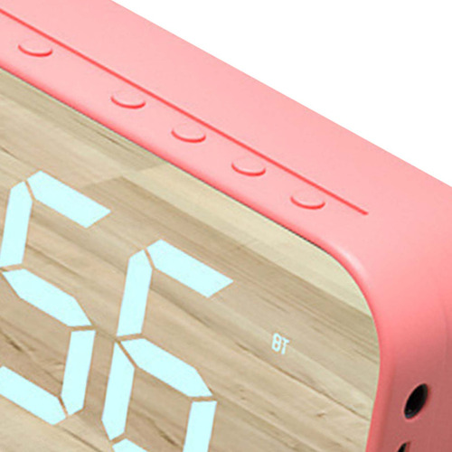 Reloj Despertador Con Altavoz Bluetooth Digital Oficina Rosa